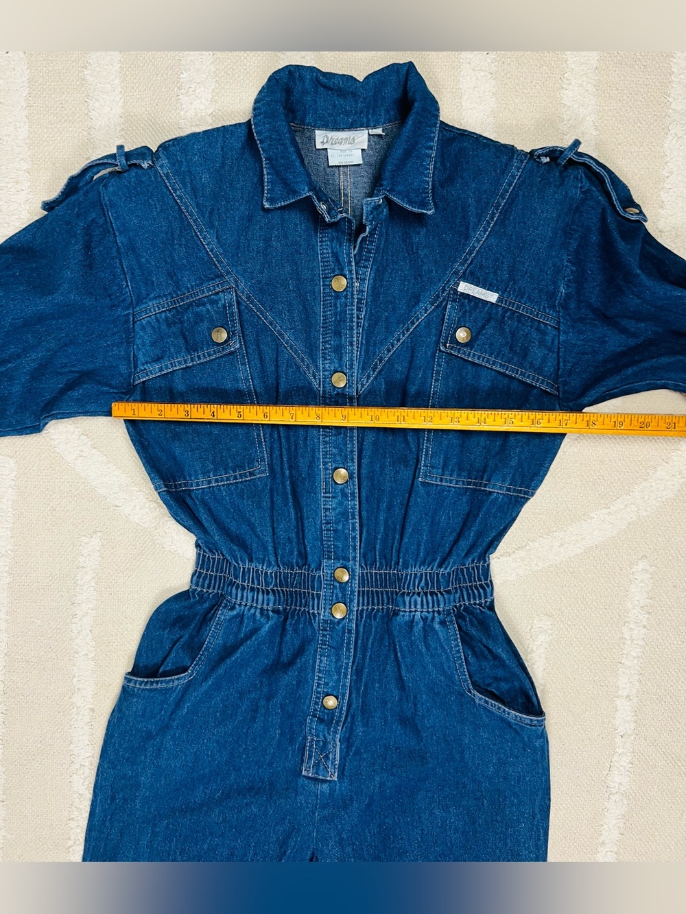 Vintage Dreams 1980s Denim Jumpsuit – 100% Cotton – Size Medium - Picture 9 of 14